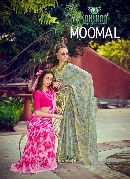 Moomal By Sanskar Tex Prints Georgette Chiffon Sirowski Sarees Bulk Orders In India