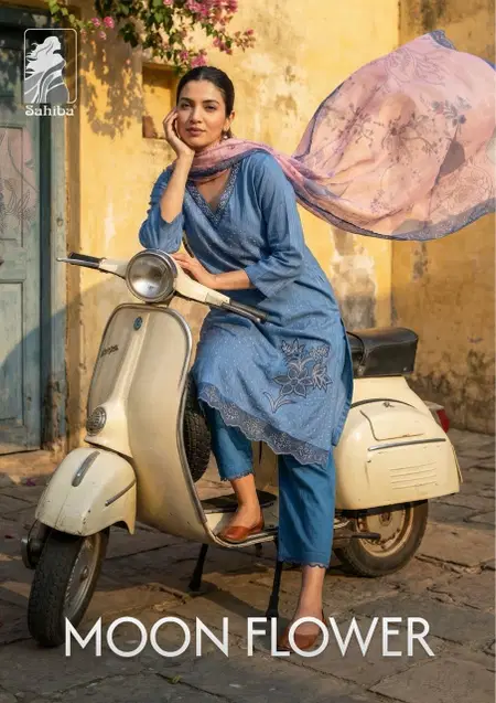 Moon Flower By Sahiba Lawn Cotton Printed Online Dress Material Wholesale
