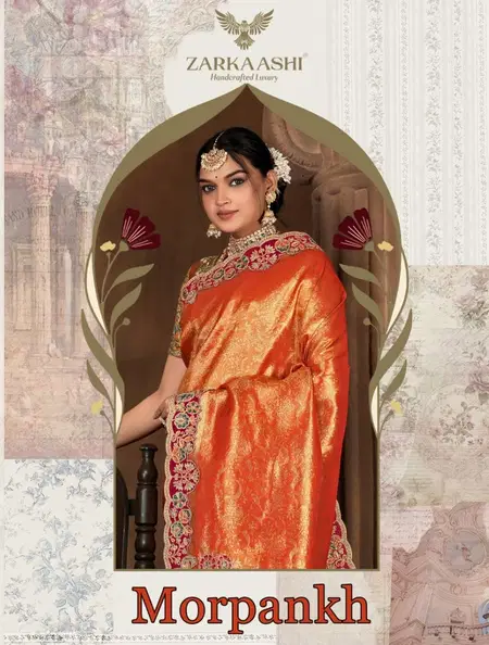 Mor Pankh By Zarkaashi Nylone Tissue Wedding Wear Saree Wholesale Price In Surat