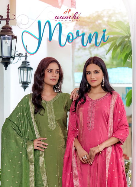 Morni By Aanchi Roman Shimmer Kurti With Bottom Dupatta Orders In India