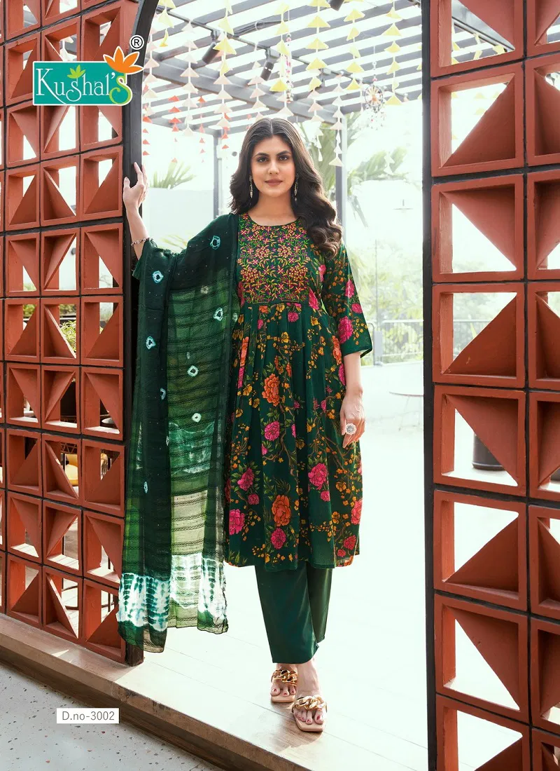 Morni Vol 3 By Kushals Naira Cut Kurti With Bottom Dupatta Orders In India Catalog