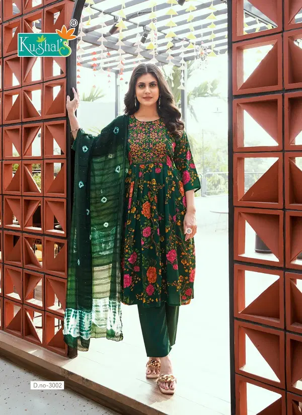 Morni Vol 3 By Kushals Naira Cut Kurti With Bottom Dupatta Orders In India