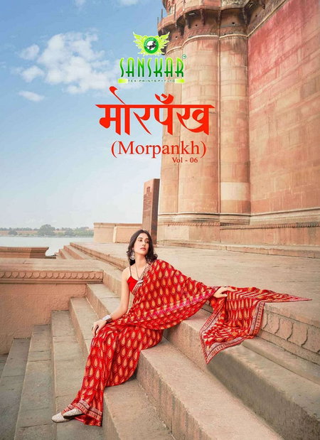 Morpankh Vol 6 By Sanskar Amazing Fancy Georgette Saree Bulk Orders In India