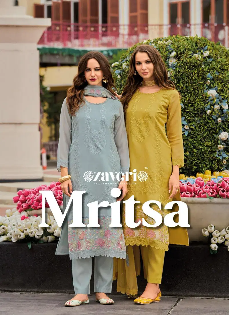 Mritsa By Zaveri Organza Emboidery Readymade Suits Suppliers In India Catalog