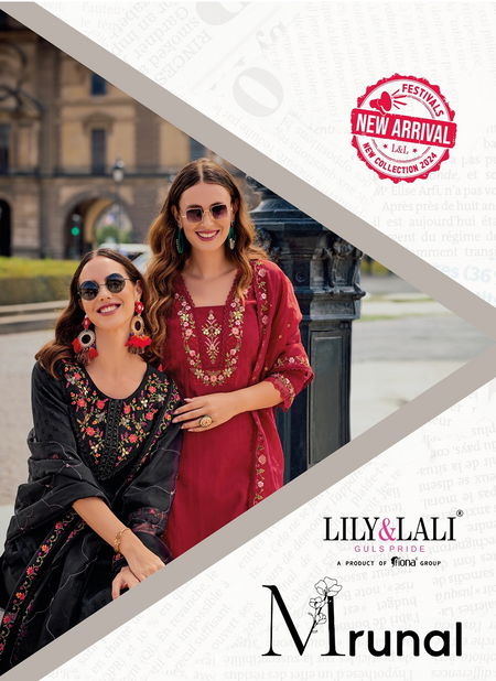 Mrunal By Lily And Lali Jacquard Silk Embroidery Kurti With Bottom Dupatta Wholesalers In Delhi Catalog