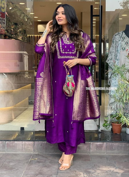 MT Chanderi Silk Designer Kurti With Bottom Dupatta Wholesale Shop In Surat
