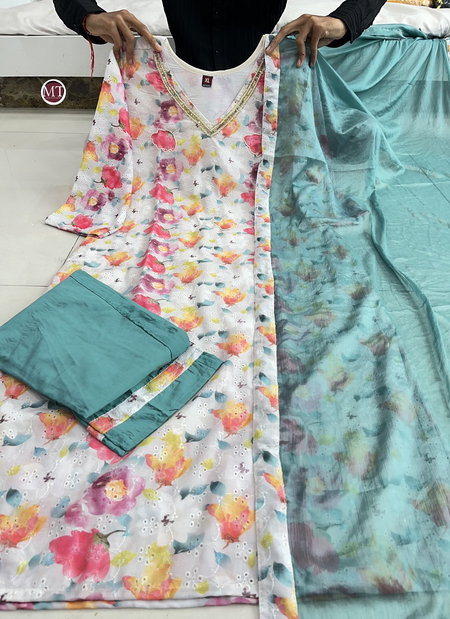 MT Designer Handwork Printed Kurti With Bottom Dupatta Wholesale Shop In Surat
