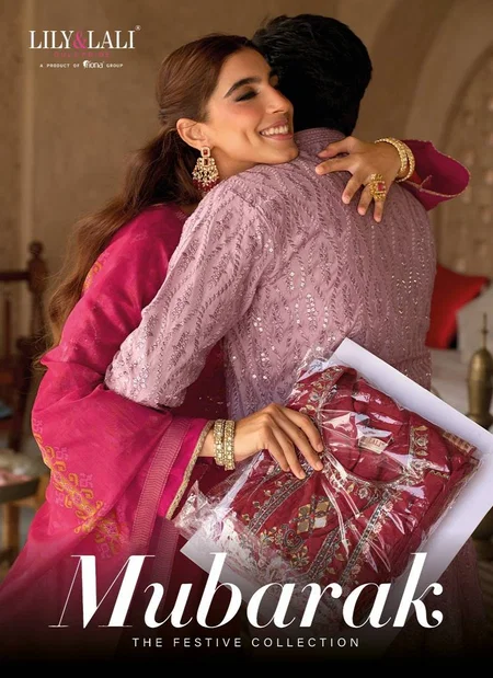 Mubarak By Lily And Lali Viscose Silk Wholesale Kurti With Bottom Dupatta In India
