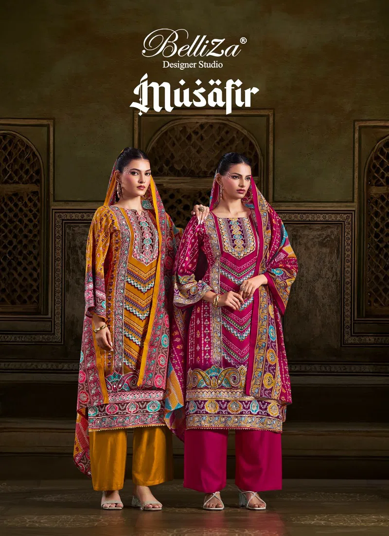 Musafir By Belliza Viscose Rayon Digital Printed Dress Material Suppliers In India