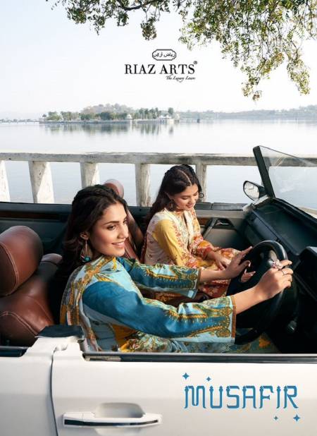 Musafir By Riaz Arts Digital Printed Lawn Cotton Dress Material Wholesale Suppliers In Mumbai Catalog