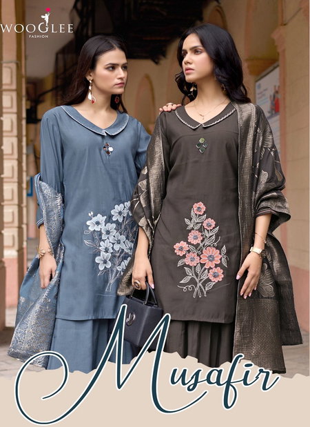 Musafir By Wooglee Russian Silk Kurti With Bottom Dupatta Wholesale Online