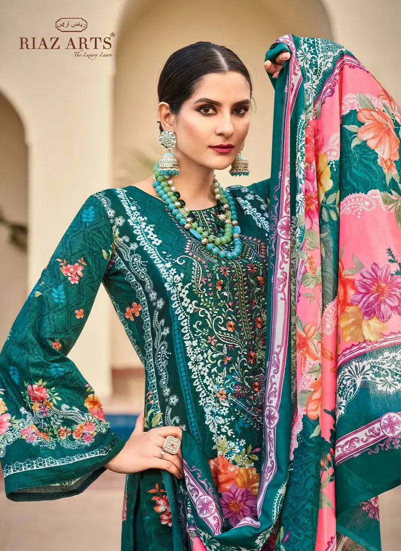 Musafir Vol 15 By Riaz Arts Lawn Digital Printed Dress Material Exporters In India Catalog