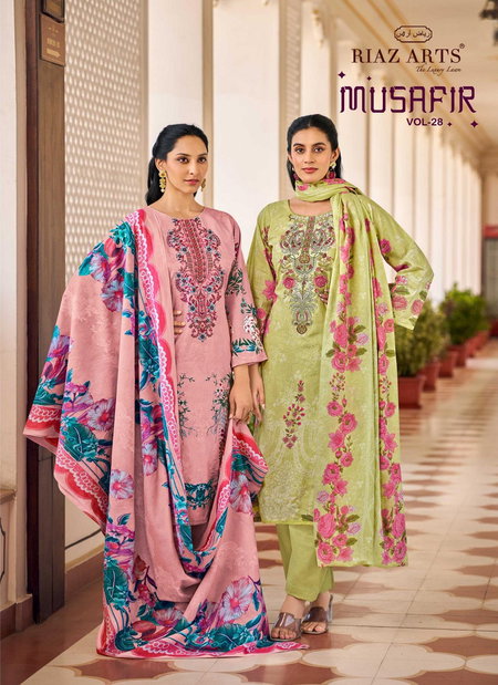 Musafir Vol 28 By Riaz Arts Pure Cotton Designer Dress Material Exporters In India