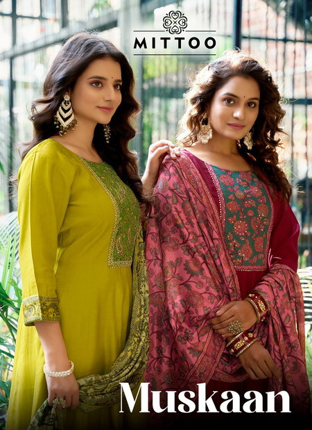 Muskaan By Mittoo Modal Silk Kurti With Bottom Dupatta Suppliers In India