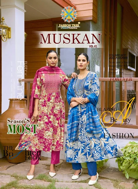 Muskan Vol 1 By Passion Tree Rayon Wholesale Kurti With Bottom Dupatta In India