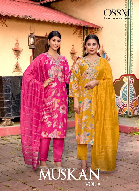 Muskan Vol 9 By Ossm Vetican Printed Kurti With Bottom Dupatta Wholesale Shop In Surat