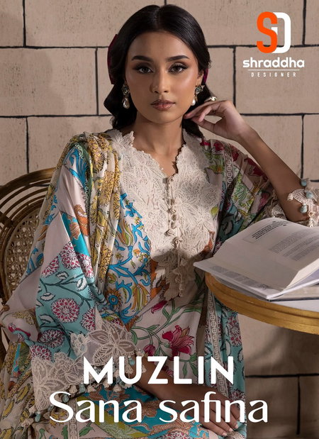 Muzlin Sana Safinaz By Sharaddha Lawn Cotton Pakistani Dress Material Orders In India
