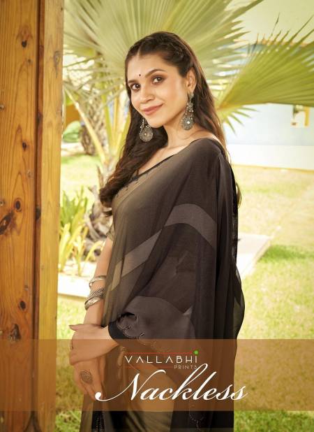 Nackless By Vallabhi Chiffon Printed Sarees Wholesale Clothing Suppliers In India
 Catalog