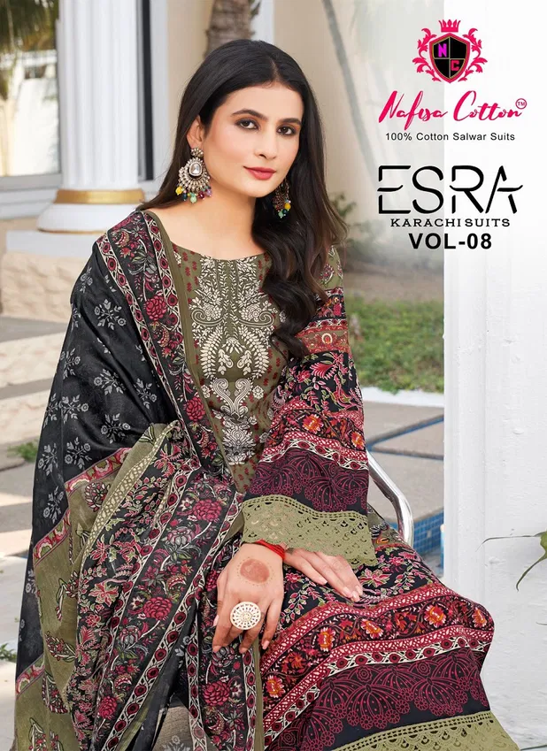 Nafisa Esra Karachi Suits Vol 8 Cotton Dress Material Wholesale In India