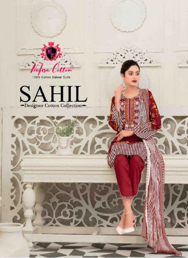 Nafisa Sahil 6 Latest Fancy Designer Regular Casual Wear Cotton Karachi Dress Materials Collection
