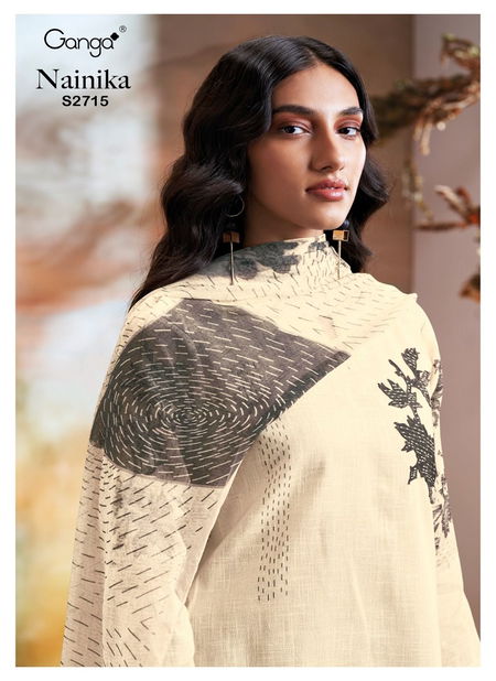 Nainika 2715 By Ganga Linen Printed Premium Cotton Dress Material Wholesale Shop In Surat Catalog