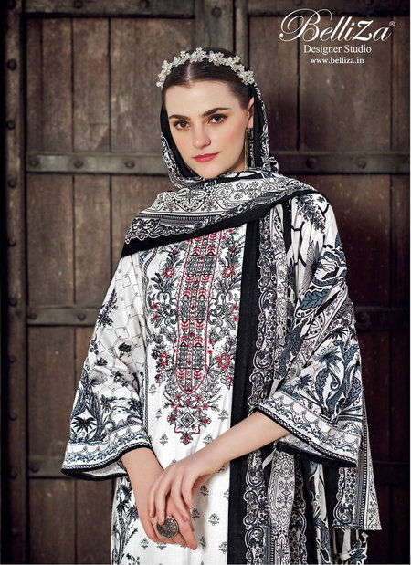 Naira Black And White Edition 3 By Belliza Cotton Dress Material Wholesale Shop In Surat
