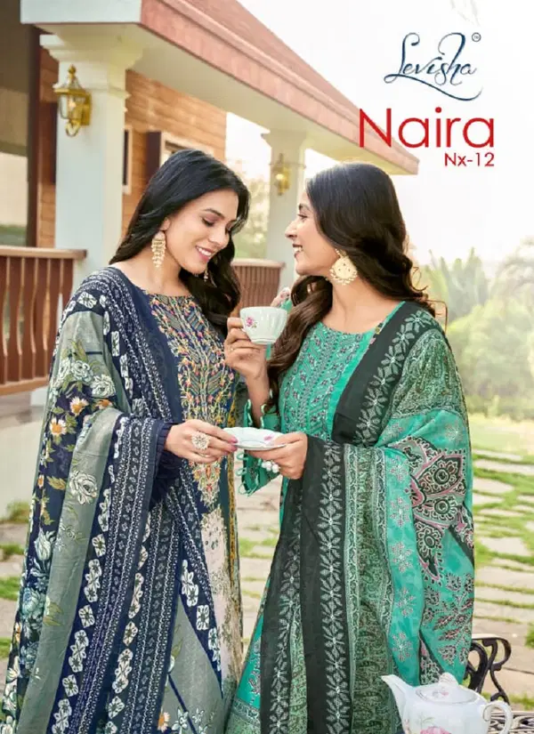 Naira Nx Vol 12 By Levisha Cambric Cotton Printed Dress Material Wholesale Price