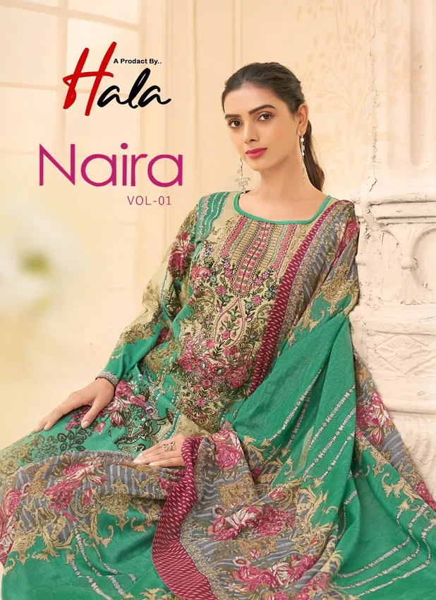 Naira Vol 1 By Hala Cotton Digital Printed Dress Material Suppliers In India