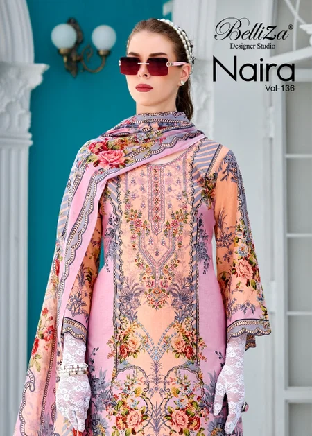 Naira Vol 136 By Belliza Cotton Printed Dress Material Exporters In India
