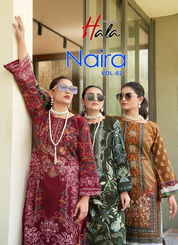 Naira Vol 2 By Hala Cotton Digital Printed Dress Material Exporters In India