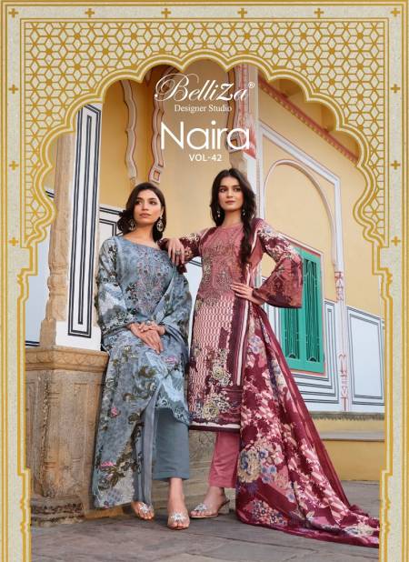 Naira Vol 42 By Belliza Printed Cotton Dress Material Wholesale Clothing Distributors In India
 Catalog