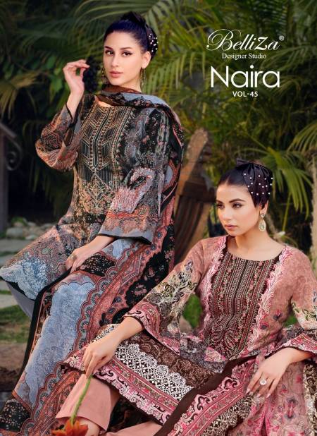 Naira Vol 45 By Belliza Printed Pure Cotton Dress Material Wholesale Clothing Suppliers In India Catalog
