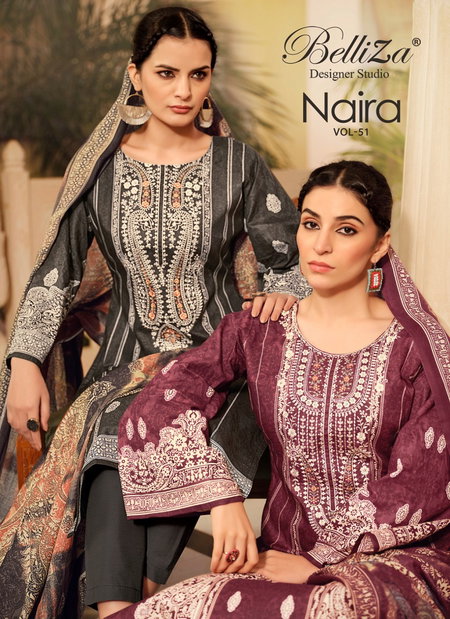 Naira Vol 51 By Belliza Digital Printed Cotton Dress Material Wholesale Market In Surat With Price
