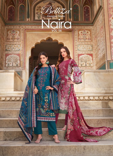 Naira Vol 56 By Belliza Digital Printed Pure Cotton Dress Material Wholesale Shop In Surat
