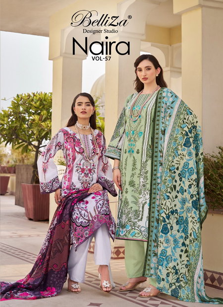 Naira Vol 57 By Belliza Digital Printed Pure Cotton Dress Material Suppliers In India
