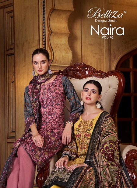 Naira Vol 70 By Belliza Printed Cotton Dress Material Wholesale Market In Surat
