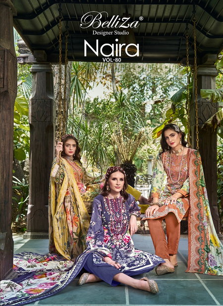 Naira Vol 80 By Belliza Cotton Printed Dress Material Wholesale Shop In Surat
