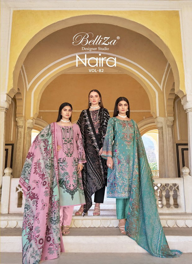 Naira Vol 82 By Belliza Cotton Printed Dress Material Wholesale Wholesale Online