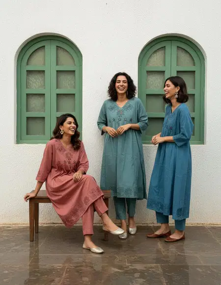 Naisha K 717 Cotton Flex Casual Wear Kurti With Bottom Wholesale Shop In Surat
