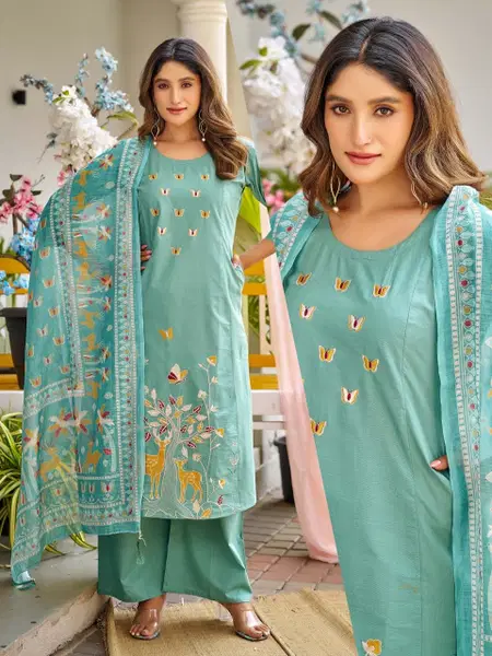 Naisha K 719 Dabhu Cotton Ladies Kurti With Bottom Dupatta Wholesale Market In Surat
