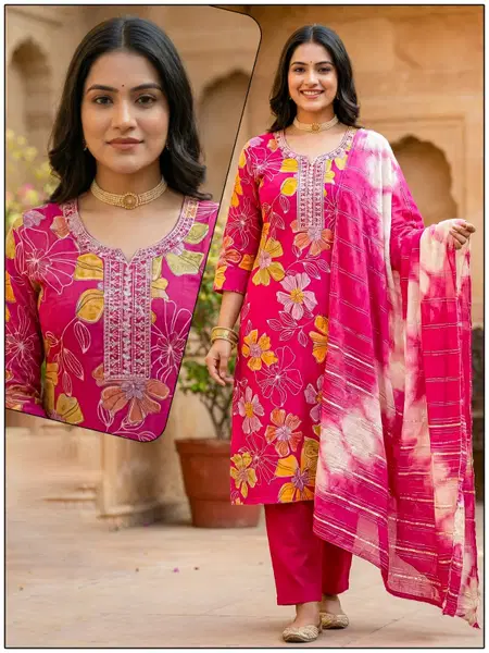 Naisha K 724 Vertican Discharge Print Kurti With Bottom Dupatta Wholesale Online