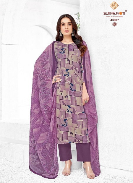 Naisha Vol 43 By Suryajyoti Jam Satin Printed Dress Material Wholesalers In Surat
