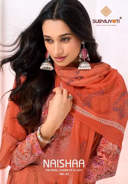 Naishaa Vol 52 By Suryajyoti Jam Satin Printed Dress Material