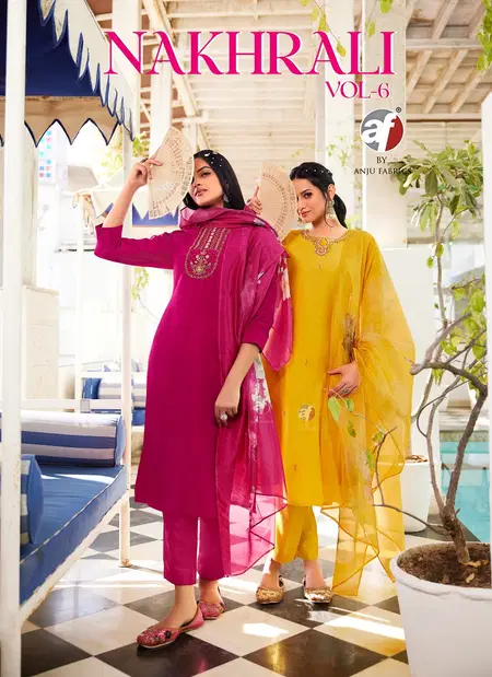 Nakhrali Vol 6 By Af Modal Silk Kurti With Bottom Dupatta Exporters In India