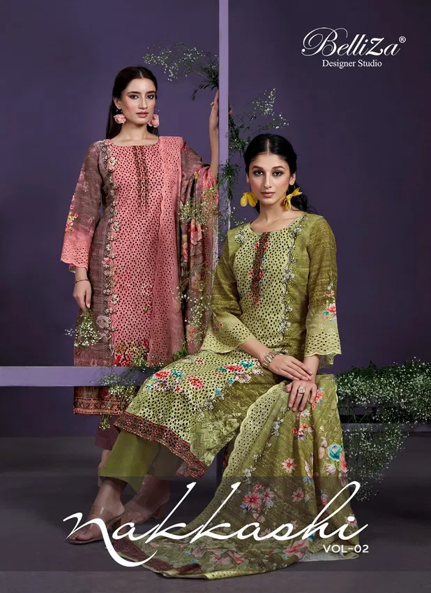 Nakkashi Vol 2 By Belliza Digital Printed Cotton Dress Material Suppliers In India