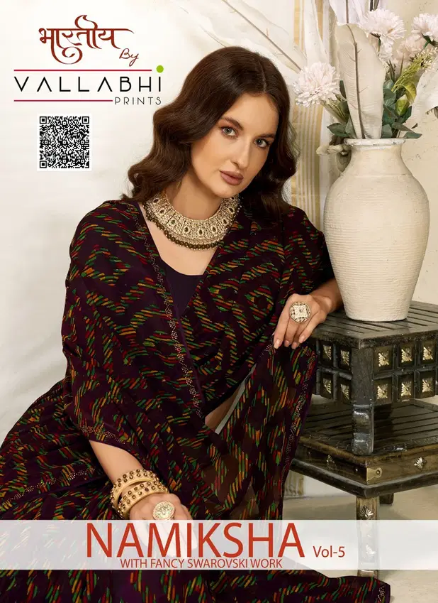 Namiksha Vol 5 By Vallabhi Printed Georgette Sarees Exporters In India