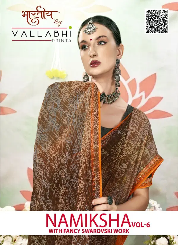 Namiksha Vol 6 By Vallabhi Printed Georgette Sarees Wholesale Price In Surat