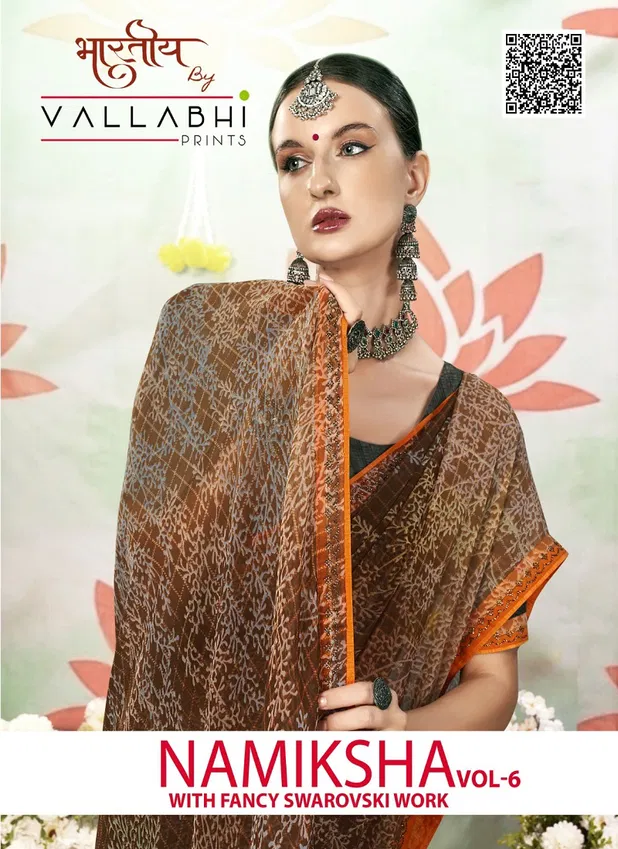 Namiksha Vol 6 By Vallabhi Printed Georgette Sarees Wholesale Price In Surat