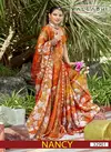 Nancy By Vallabhi Chiffon Leaf Printed Daily Wear Saree Exporters In India