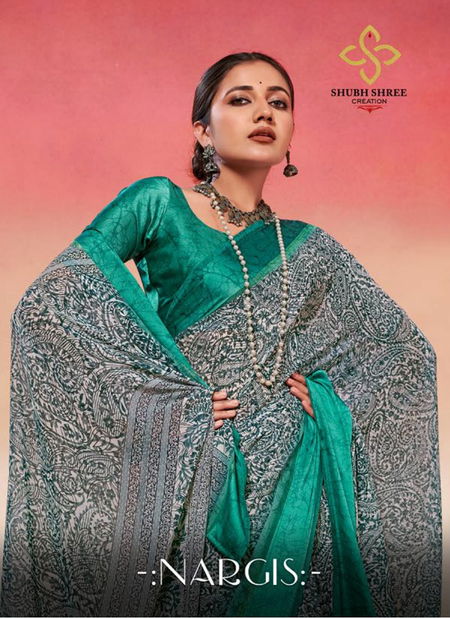 Nargis By Shubh Shree Weightless Satin Printed Sarees Wholesale Shop In India Catalog